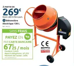 Mr Bricolage Bétonnière électrique offre