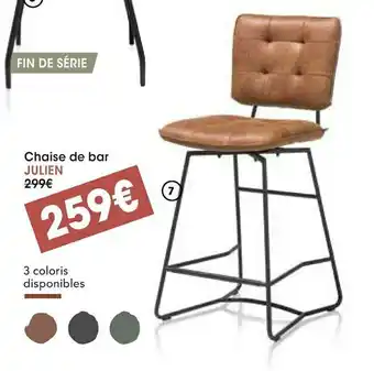 Chaise de bar julien en microfibre sur croûte de cuir corsica