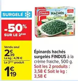 Carrefour Drive Findus - épinards hachés surgelés offre