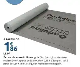 Mr Bricolage Écran de sous-toiture gris offre