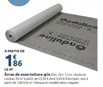 Mr Bricolage Écran de sous-toiture gris offre