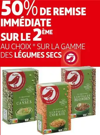 Auchan Auchan bon plan sur la gamme des légumes secs de la marque auchan offre
