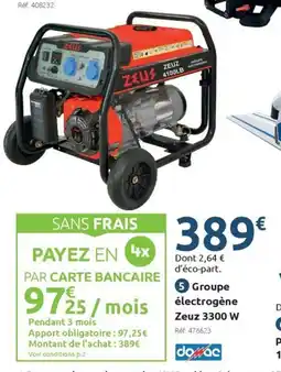 Mr Bricolage Groupe électrogène zeuz 3300 w offre