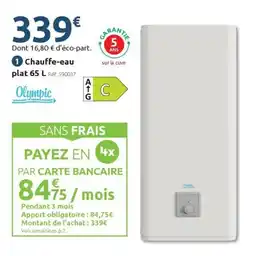Mr Bricolage Chauffe-eau plat offre