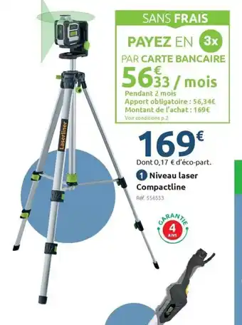 Mr Bricolage Niveau laser compactline offre