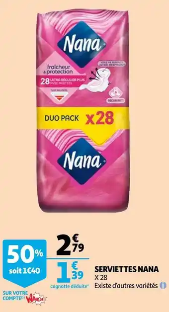 Auchan Nana serviettes offre