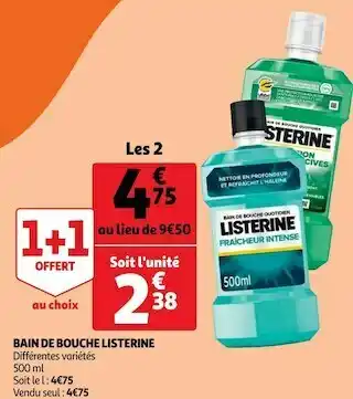 Auchan Listerine bain de bouche offre