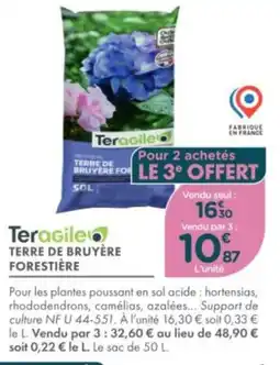 Point Vert Teragile terre de bruyère forestière offre