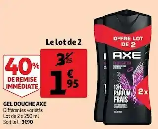 Auchan Axe gel douche offre