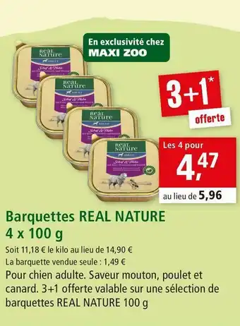 Maxi Zoo Real nature barquettes real nature offre