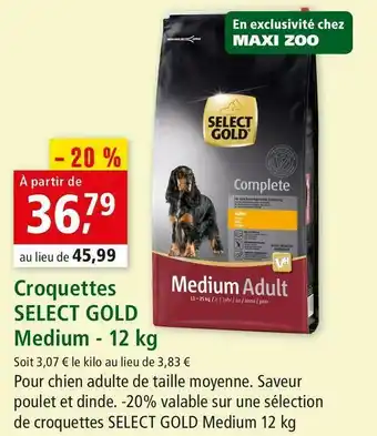 Maxi Zoo Select gold croquettes medium offre