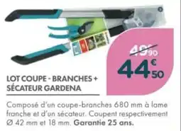 Point Vert Lot coupe-branches + sécateur gardena offre
