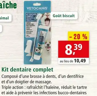 Maxi Zoo Vetocanis kit dentaire complet offre