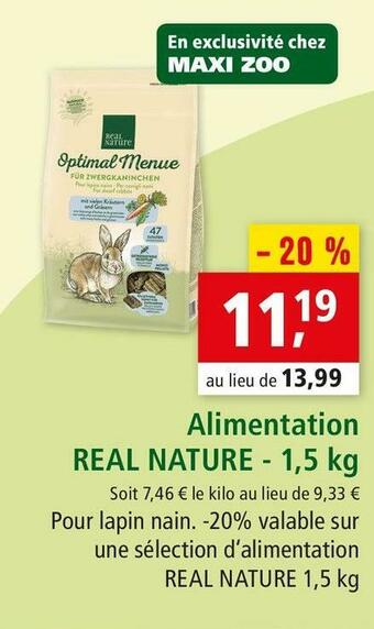 Maxi Zoo Real nature alimentation offre