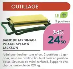 Point Vert Banc de jardinage pliable spear & jackson offre