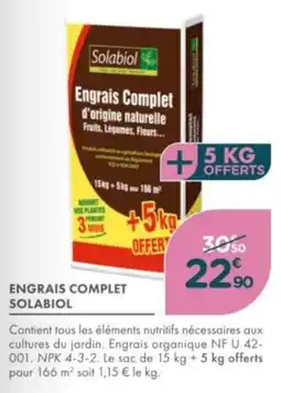 Point Vert Engrais complet solabiol offre
