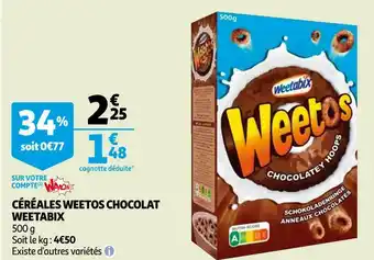 Auchan Weetabix céréales weetos chocolat offre