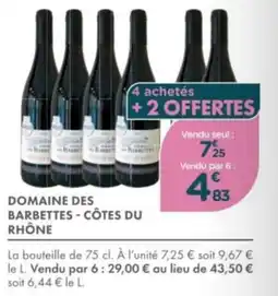 Point Vert Domaine des barbettes côtes du rhône offre