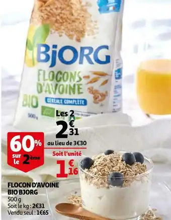 Auchan Bjorg flocon d'avoine bio offre