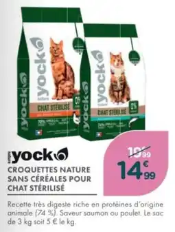 Point Vert Yock croquettes nature sans céréales pour chat stérilisé offre