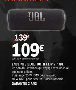 E.Leclerc ENCEINTE BLUETOOTH FLIP 7 “JBL” offre