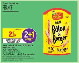 Intermarché SAUCISSON BÂTON DE BERGER MINI NATURE offre