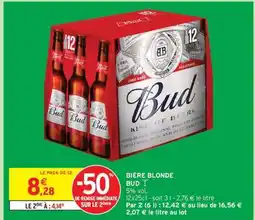 Intermarché Bière Blonde 'Bud' offre