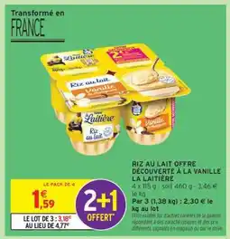 Intermarché Riz au Lait Offre Découverte à la Vanille La Laitière offre