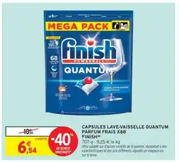 Intermarché CAPSULES LAVE-VAISSELLE QUANTUM PARFUM FRAIS X68 FINISH offre