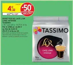 Intermarché Dosettes de Café L'OR Long Intense Tassimo offre