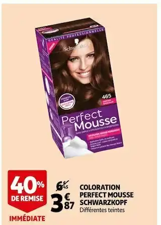 Auchan Schwarzkopf coloration perfect mousse offre