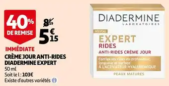 Auchan Diadermine expert crème jour anti-rides offre