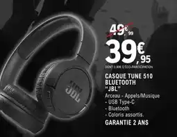 E.Leclerc CASQUE TUNE 510 BLUETOOTH JBL offre