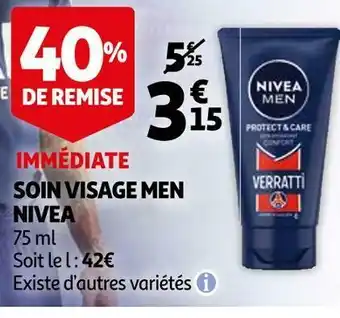 Auchan Nivea soin visage men offre