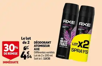 Auchan Axe déodorant atomiseur offre