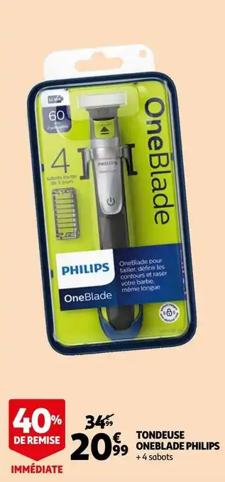 Auchan Philips tondeuse oneblade offre