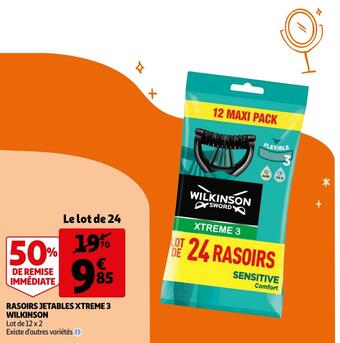 Auchan Wilkinson rasoirs jetables xtreme 3 offre