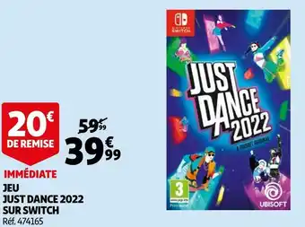 Jeu just dance 2022 sur switch