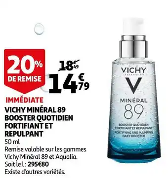 Auchan Vichy vichy minéral 89 booster quotidien fortifiant et repulpant offre