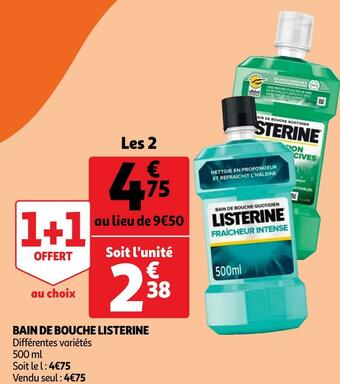 Auchan Listerine bain de bouche offre