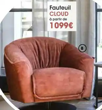 H&H Fauteuil cloud en tissu offre