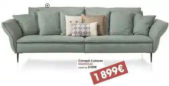 H&h canapé marseille 4 places en tissu