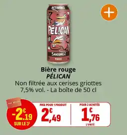 Coccimarket Bière rouge pélican offre