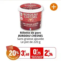 Coccimarket Rillette de porc bordeau chesnel offre