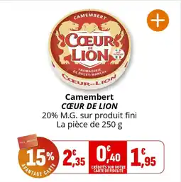 Coccimarket Camembert cœur de lion offre