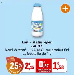 Coccimarket Lait matin léger lactel offre