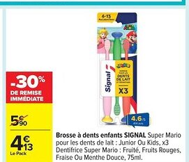 Carrefour SIGNAL Brosse à dents enfants offre