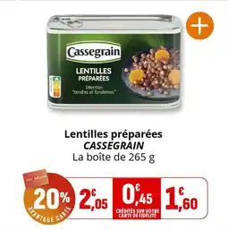 Coccimarket Lentilles préparées cassegrain offre