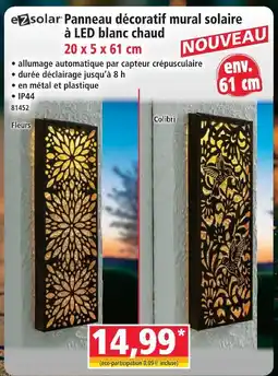 Norma E2solar panneau décoratif mural solaire à led blanc chaud offre