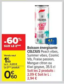 Carrefour CELSIUS Boisson énergisante offre